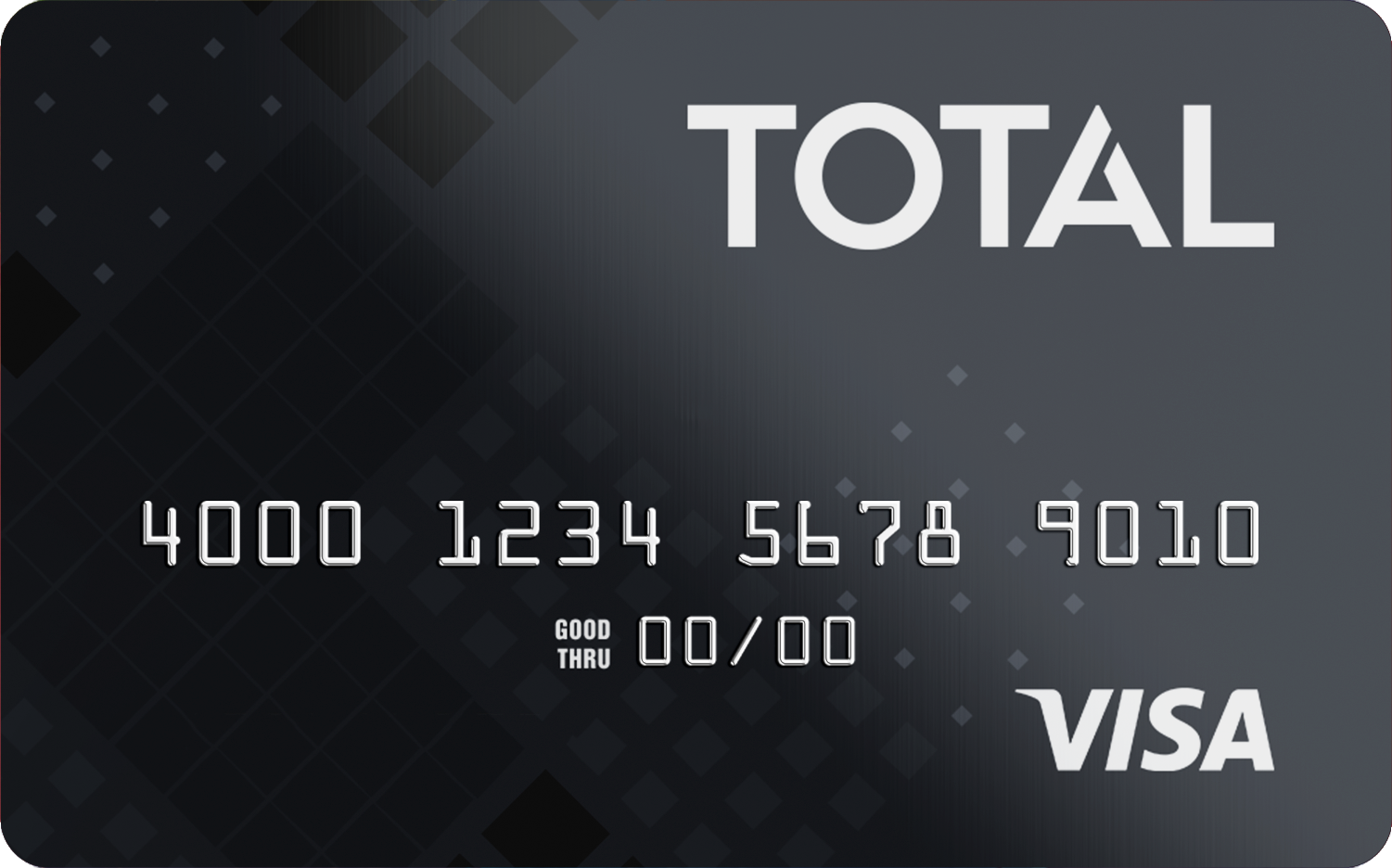 Black Total VISA Credit Card, designed for poor credit